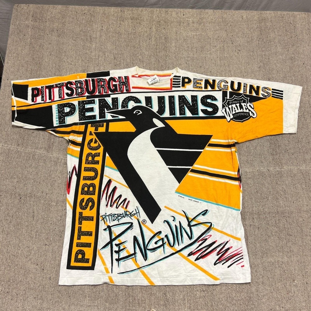 Vintage Pittsburgh Penguins Shirt Mens XL White 1990s Magic Johnson